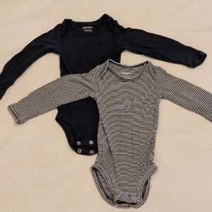 Carter's Navy and Striped Bodysuits
